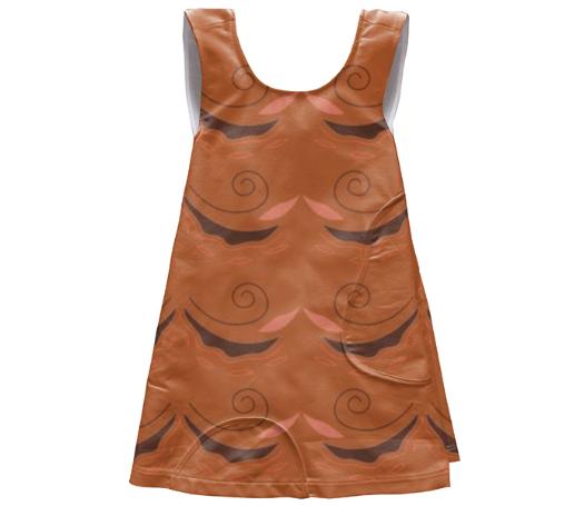 Kids apron dress brown eco