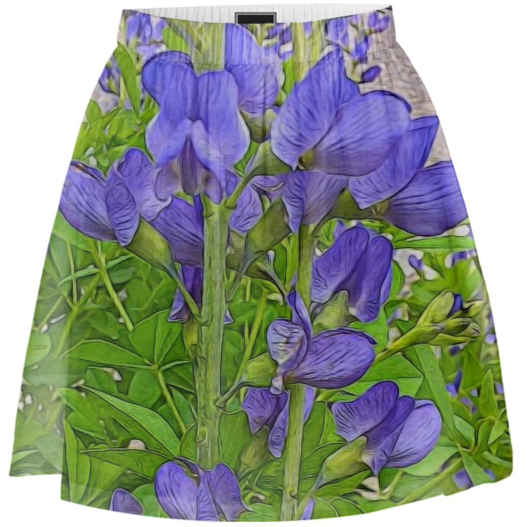 Purple Flowers Summer Skirt