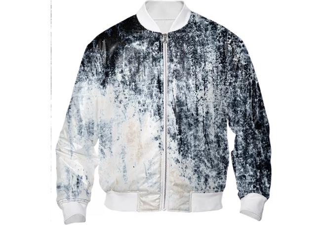 Black and White Grunge Marble Acid Bomber Jacket