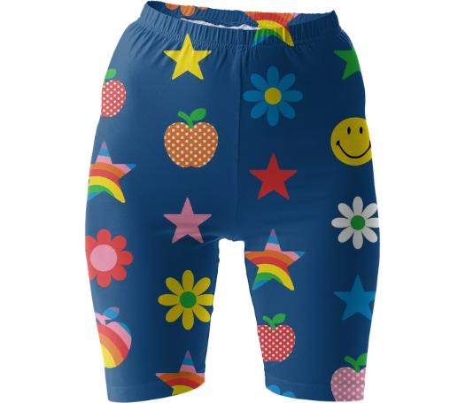 Navy Blue Charms Print Bike Shorts