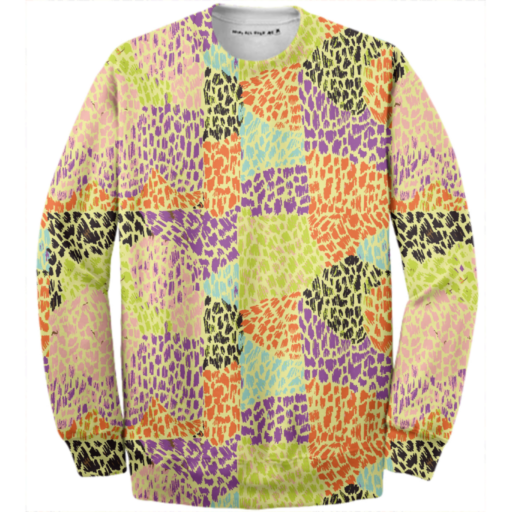 Scribbled texture print pullover