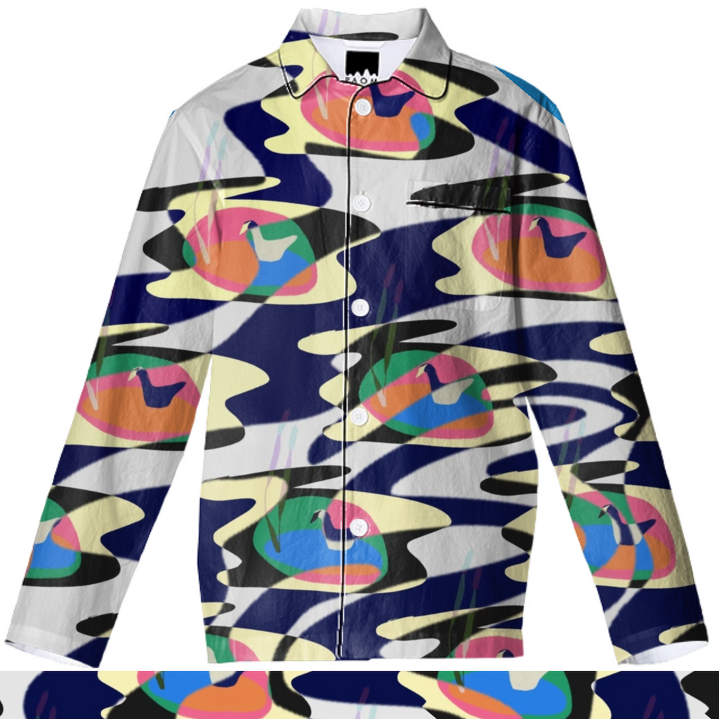 Psychedelic duck pond pajama top