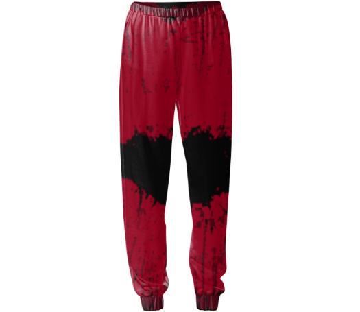 Red and black sweatpants