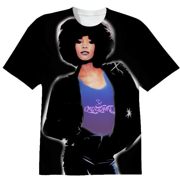 Whitney Houston Custom Tshirt SO EMOTIONAL Art Visual