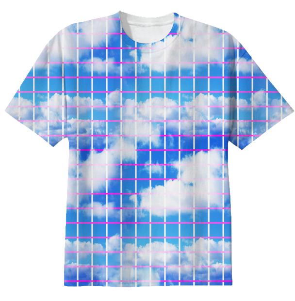 Cloud 7 Grid Paper Print T shirt