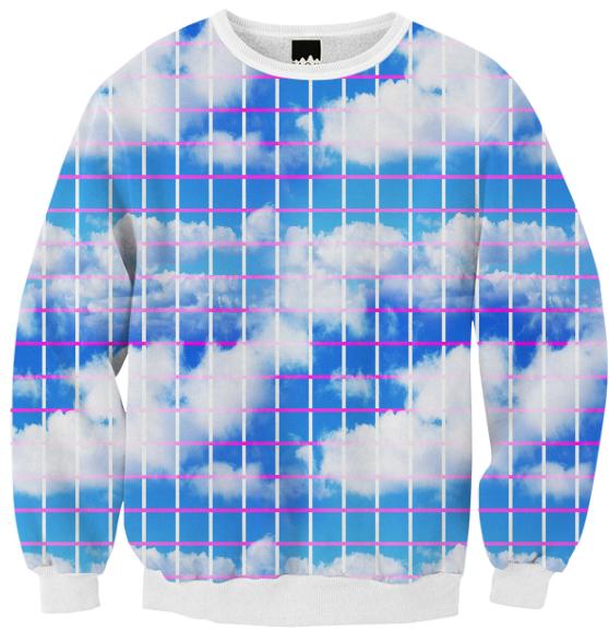 Cloud 7 Grid Paper Print Sweatshirt