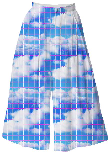Cloud 7 Grid Paper Print Culottes