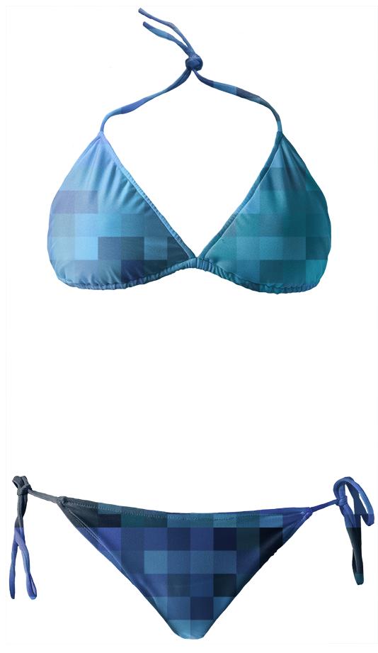 Blue Pixels Bikini