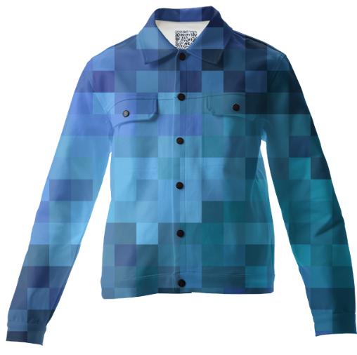 Blue Pixels Twill Jacket