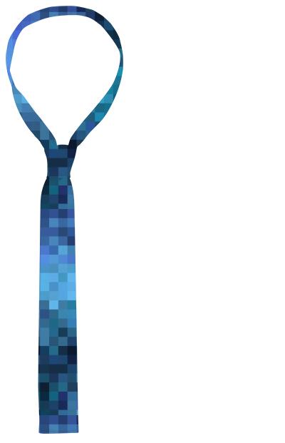Blue Pixels Tie
