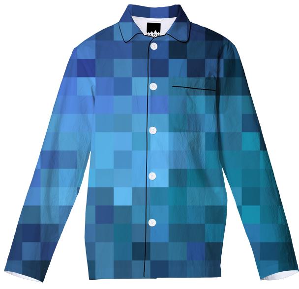 Blue Pixels Pajama Shirt