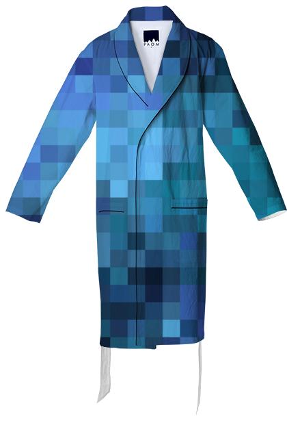 Blue Pixels Robe