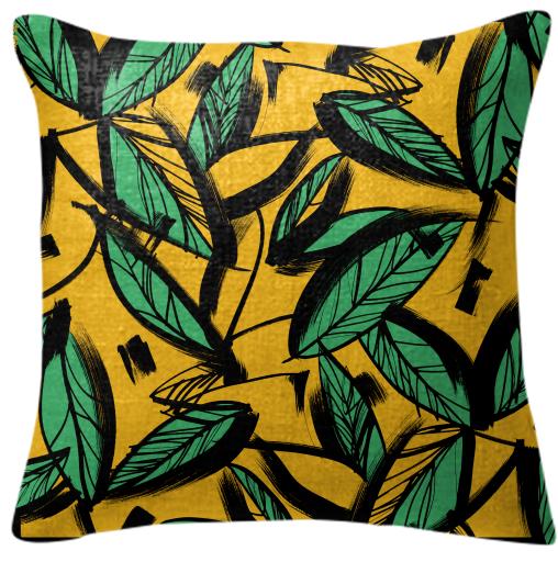 jungle yellow pillow