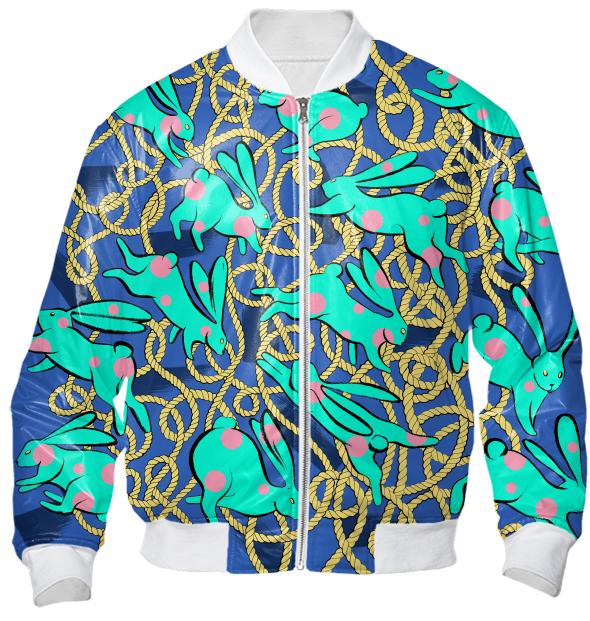 funny bunnies bomber jacket