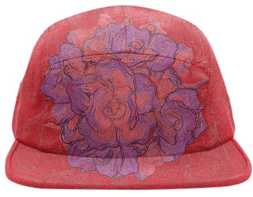 Roses in Purple Baseball Cap