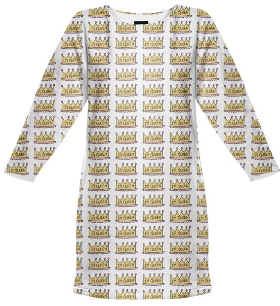 I m Queen Tumblr Doodle Art Sweatshirt Dress
