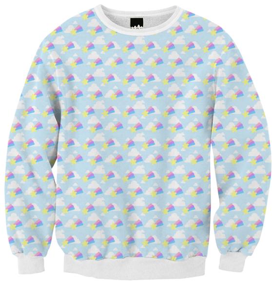 Sky Doodle Ribbed Sweatshirt