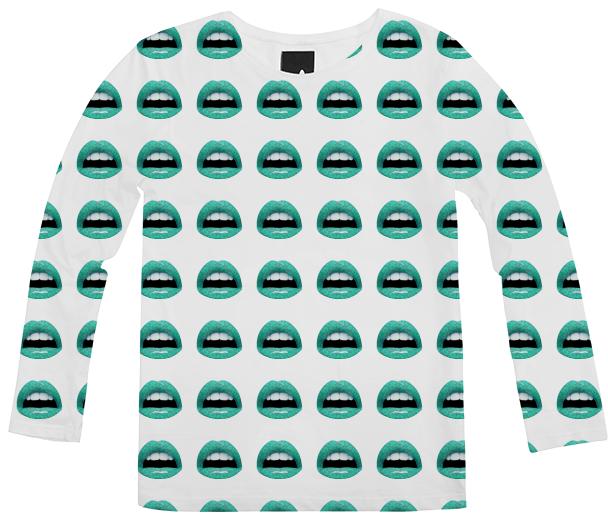 Lips Tumblr Doodle Art Long Sleeve Shirt