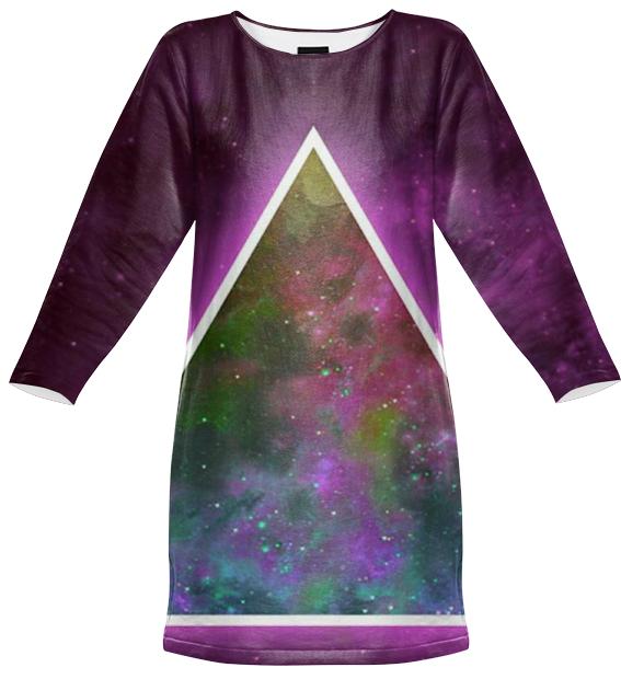 Triangle Galaxy Sweatshirt Dress