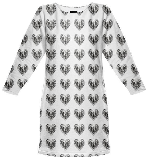 Heart Tumblr Doodle Art Sweatshirt Dress