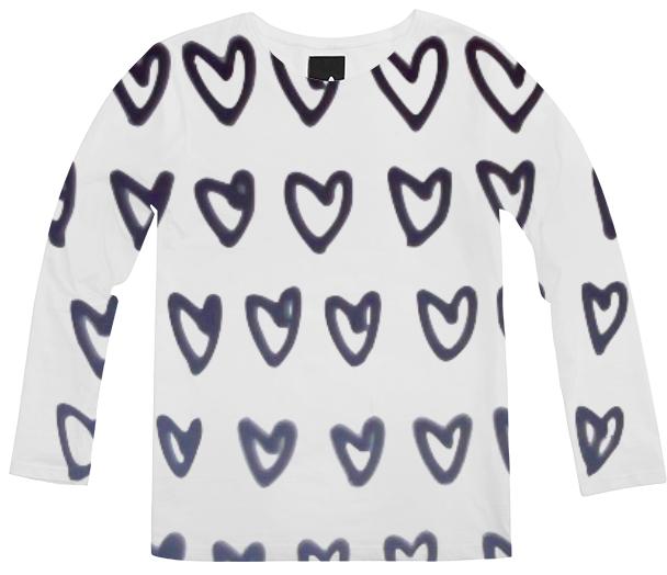 Hearts Doodle Tumblr Long Sleeve Shirt