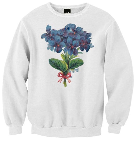 Flowers Tumblr Ribbed Sweatshirt