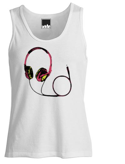Headphones Retro Tank Top Women