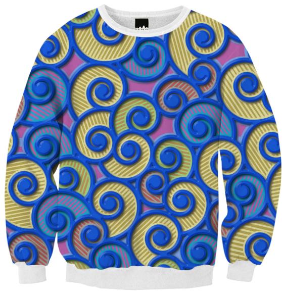 Abstract Retro Pattern Fall Sweatshirt