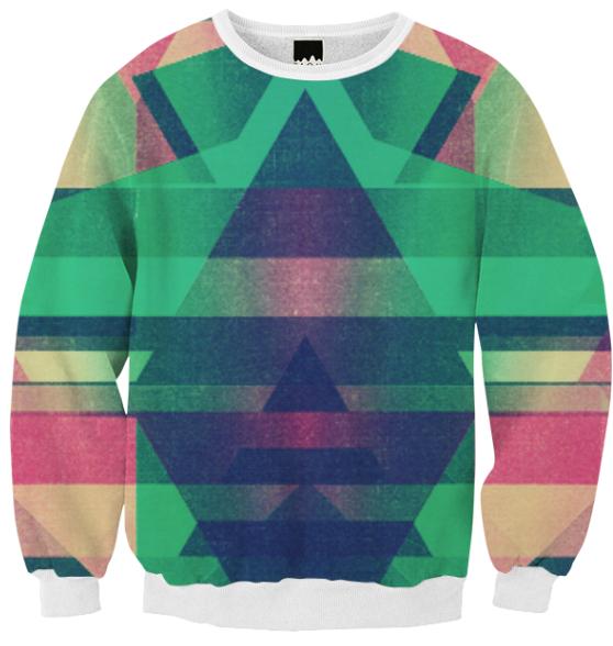 Colorfull Vintage Retro Ribbed Sweatshirt