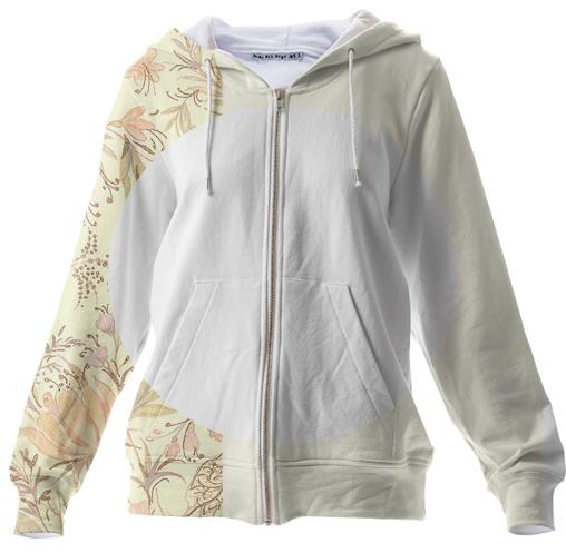 Floral Abstract Pint Zip Up Hoodie
