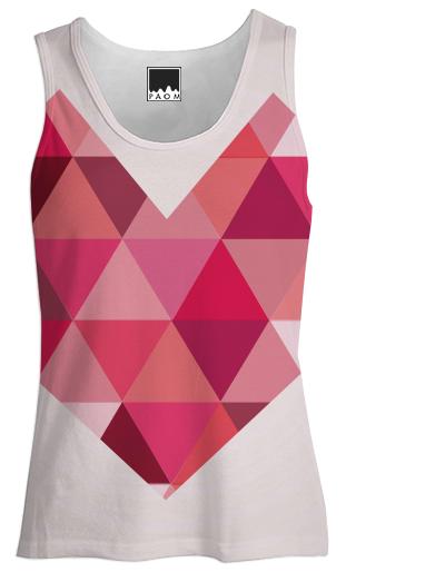 Pink Heart Tank Top Women