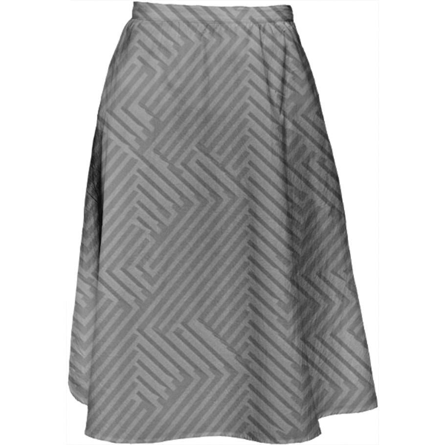 Luxury ladies long Skirt Grey stripes