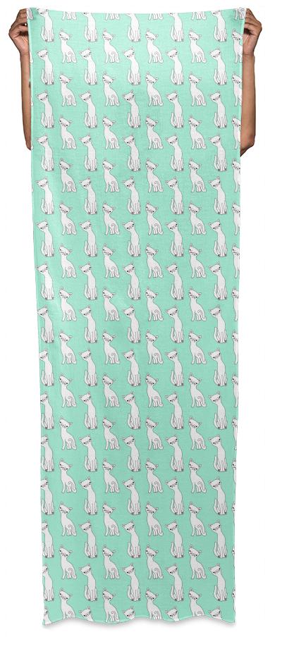 Mint cat scarf