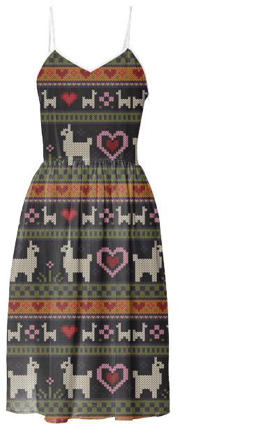 Fair Isle Llama knit dress