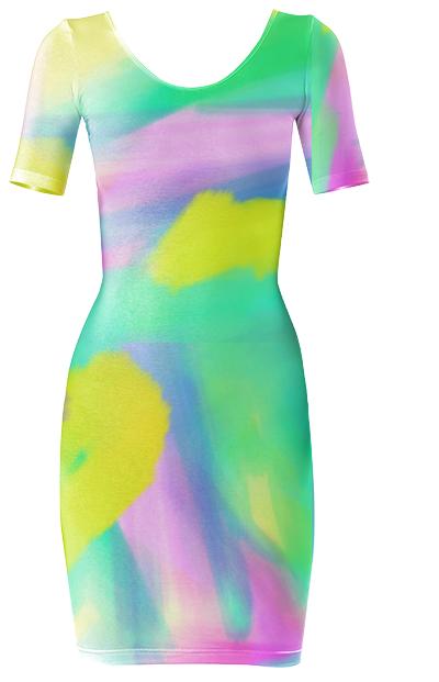 Jean Marie Bowcott BodyCon Dress Abstract pastels