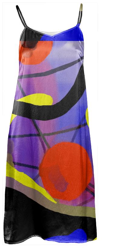 Jean Marie Bowcott M Series Abstract Slip Dress 100 Silk