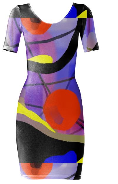 Jean Marie Bowcott Abstract Body Con Dress