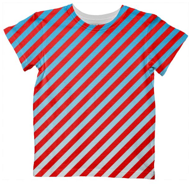 Red Blue Sky Stripe Tshirt