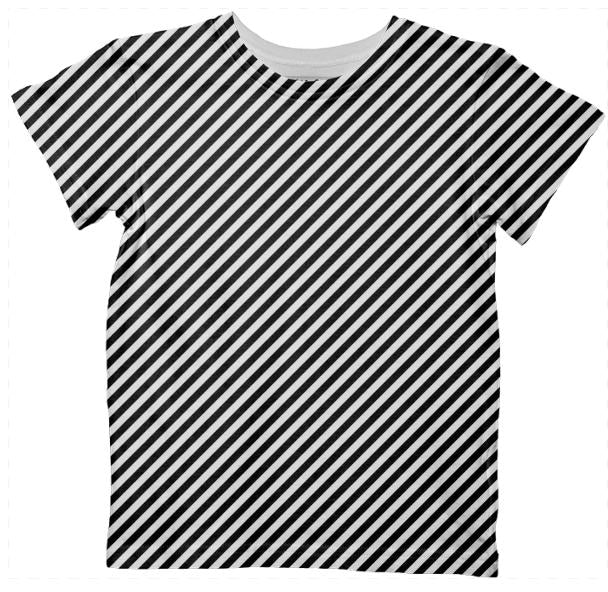 Black White Small Stripe Tshirt