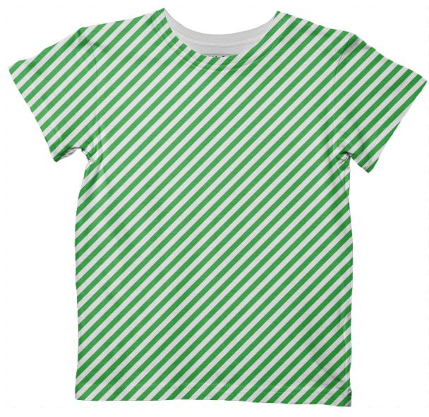 Green White Tiny Small Stripe Tshirt