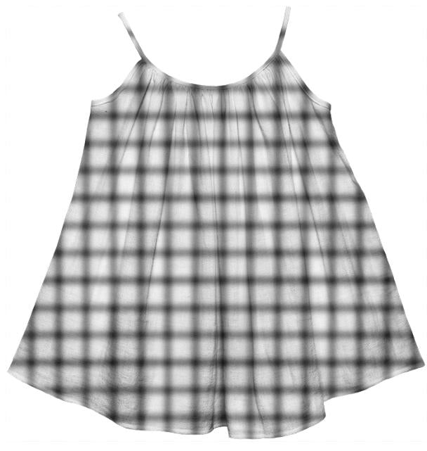 Blurry Small Grid Tent Dress