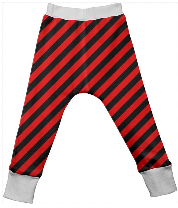 Black Red Stripe Drop Pant