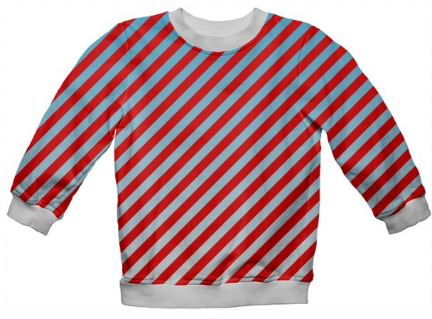 Red Blue Sky Small Striped Sweatshirt