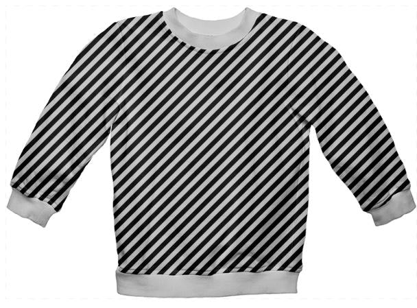 Black White Small Stripe Sweatshirt