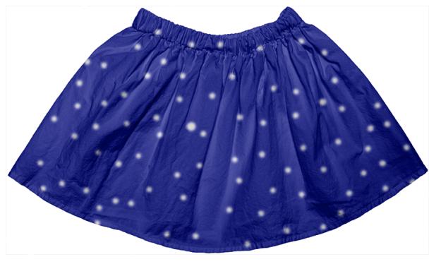 Blue White Dot Full Skirt