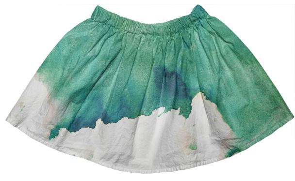 Green Watercolor Full Skirt