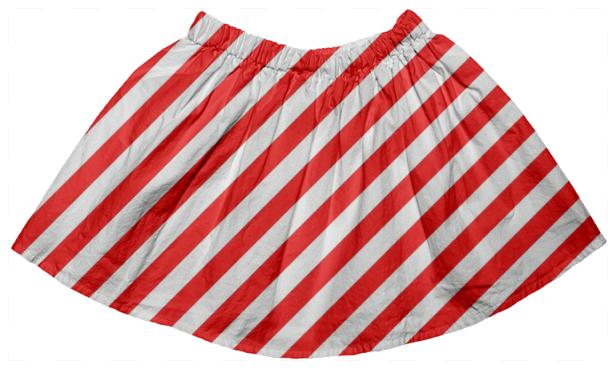 Red White Stripe Full Skirt