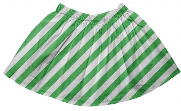 Green Stripe Full Skirt