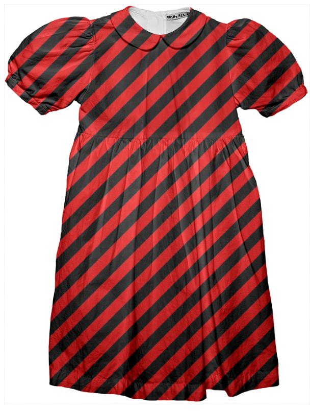 Black Red Stripe Party Dress