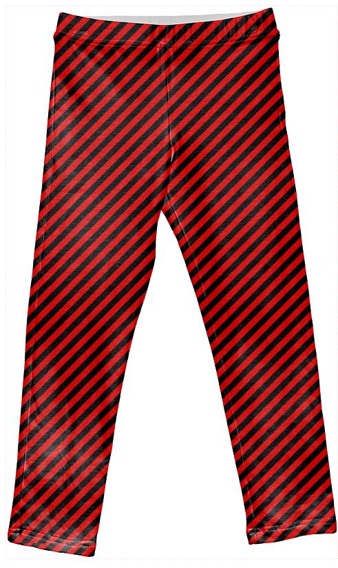 Black Red Small Stripe Leggings